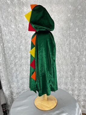 Kids Green Dino Costume Cape with Colorful Spikes by Little Adventures
